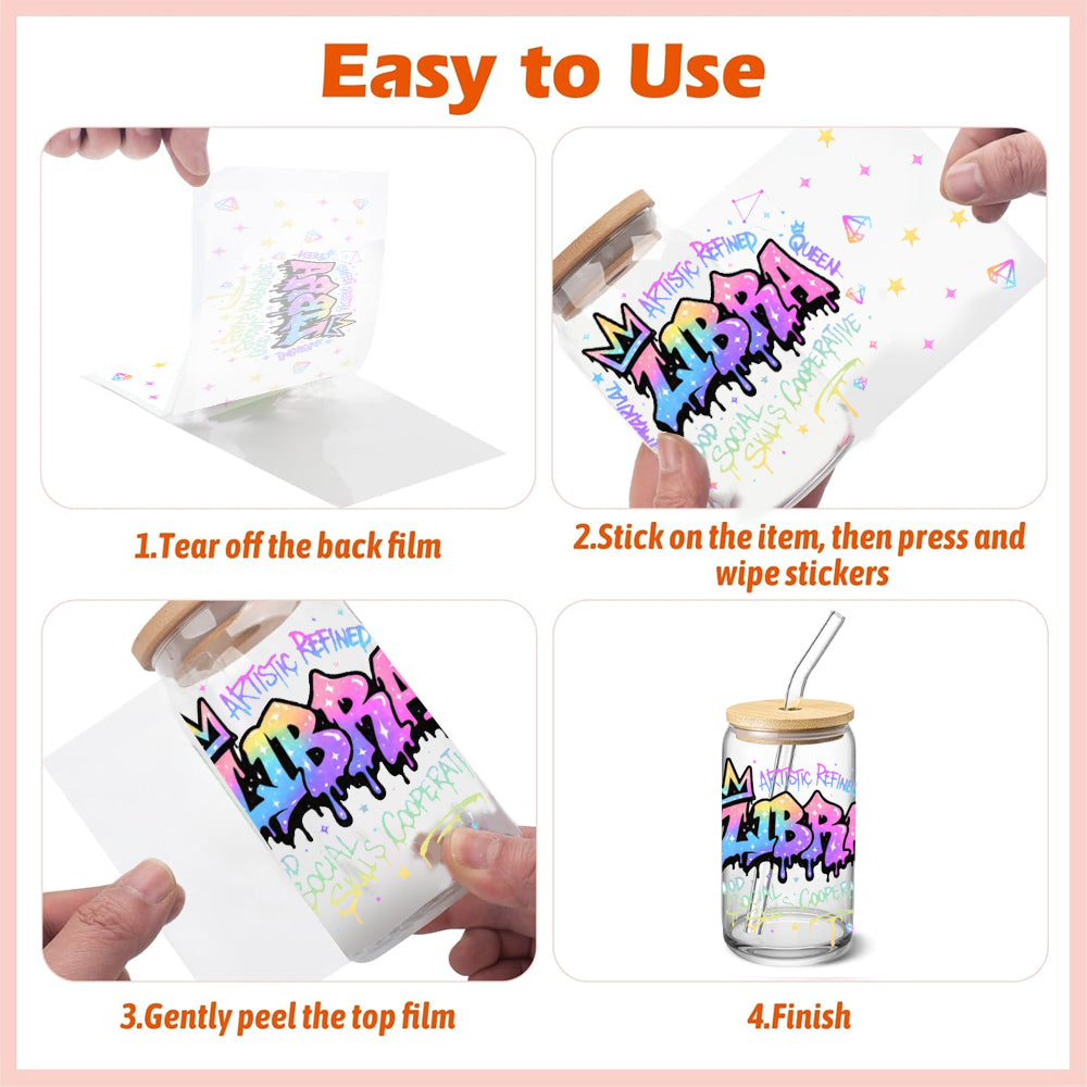 Wholesale 12pcs/5pcs Laser Twelve Zodiac Signs 16oz Holographic Single-Sided Cup Stickers